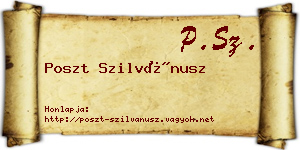 Poszt Szilvánusz névjegykártya